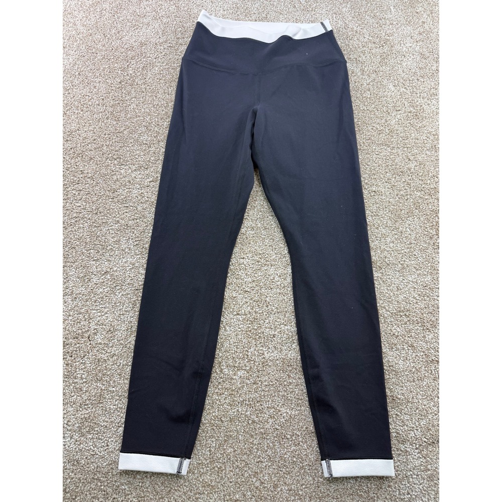 Athleta Transcend Tipped 7/8 Tight Leggings Black White High‎ Rise Womens Small